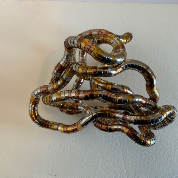 Industrial/Techno style maleable metallic necklace / bracelet. - Picture 3 of 5